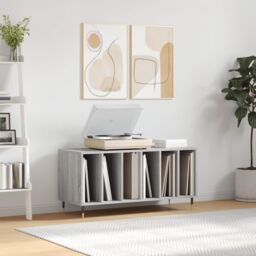 Berkfield Home Record Cabinet Grey Sonoma 100x38x48 cm Engineered Wood - Size: 100 x 38 x 48 cm