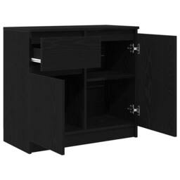 Berkfield Home Sideboard with Drawer Black Oak 71x35x65 cm Engineered Wood - Size: 71 x 35 x 65 cm - thumbnail 5