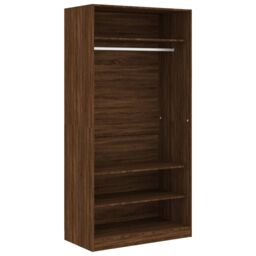 Berkfield Home Wardrobe Brown Oak 100x50x200 cm Engineered Wood - Size: 100 x 50 x 200 cm - thumbnail 2