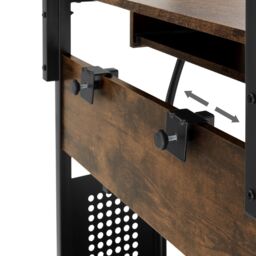 tectake Desk Fife - 3 Levels, Attachable Shelf & Keyboard Tray, 4 Castors in Brown - thumbnail 9