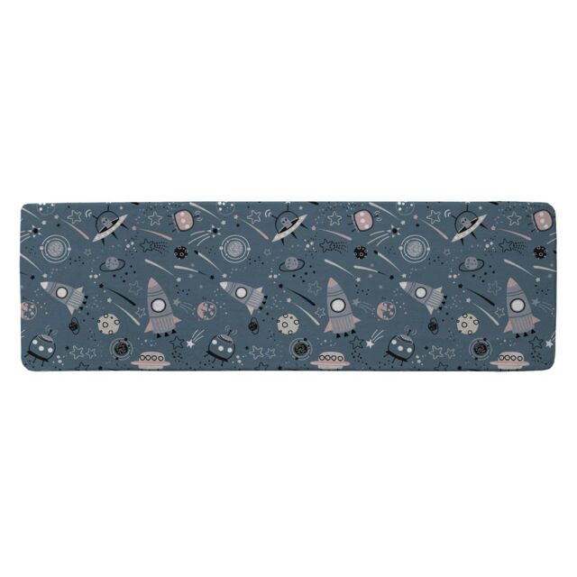 Benjamin Tate Design Spaceships & Planets With Stars Runner Rug in Natural - Size: 67 cm x 230 cm - image 1