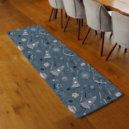 Benjamin Tate Design Spaceships & Planets With Stars Runner Rug in Natural - Size: 67 cm x 230 cm - thumbnail 2
