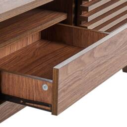 Wyld and Coco Everwood TV Stand Dark Brown Retro Modern Storage W149 x D35 x H44cm - thumbnail 7