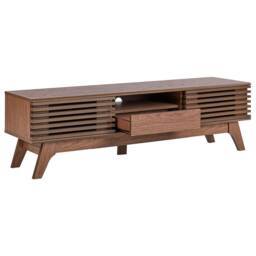 Wyld and Coco Everwood TV Stand Dark Brown Retro Modern Storage W149 x D35 x H44cm - thumbnail 4