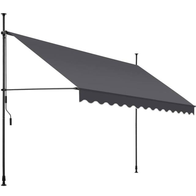 tectake Awning with hand crank - pressure fitted, height adjustable - Size: 150 cmx 180 cm - image 1
