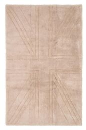 Homescapes Cotton Tufted Rug Union Jack Plain Embossed Mat in Beige - Size: 50 cm x 80 cm - thumbnail 2