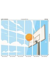 Origin Murals Graphic Basketball Hoop Wall Mural in Blue - Size: W350 cm x H280 cm - thumbnail 3