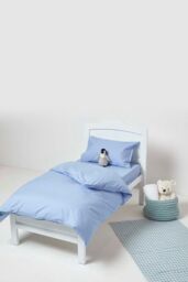 Homescapes Cotton Kids Pillowcases 40 x 60 cm 200 Thread Count, 2 Pack in Blue - thumbnail 4
