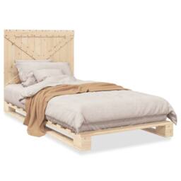 Berkfield Home Beautiful Bed Frame without Mattress with Headboard 100x200 cm So in Natural - thumbnail 3