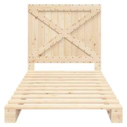 Berkfield Home Beautiful Bed Frame without Mattress with Headboard 100x200 cm So in Natural - thumbnail 5