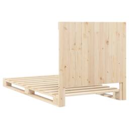 Berkfield Home Beautiful Bed Frame without Mattress with Headboard 100x200 cm So in Natural - thumbnail 9