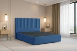 "Nexus Mattresses Ltd Amalfi Plush Divan Bed Base 4 Drawers - 54"" Headboard in Blue - Size: Small Double" - thumbnail 2
