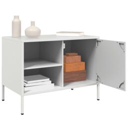 Berkfield Home TV Cabinet White 68x39x50.5 cm Steel - thumbnail 5