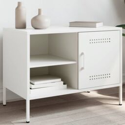 Berkfield Home TV Cabinet White 68x39x50.5 cm Steel