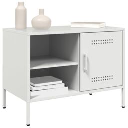 Berkfield Home TV Cabinet White 68x39x50.5 cm Steel - thumbnail 4