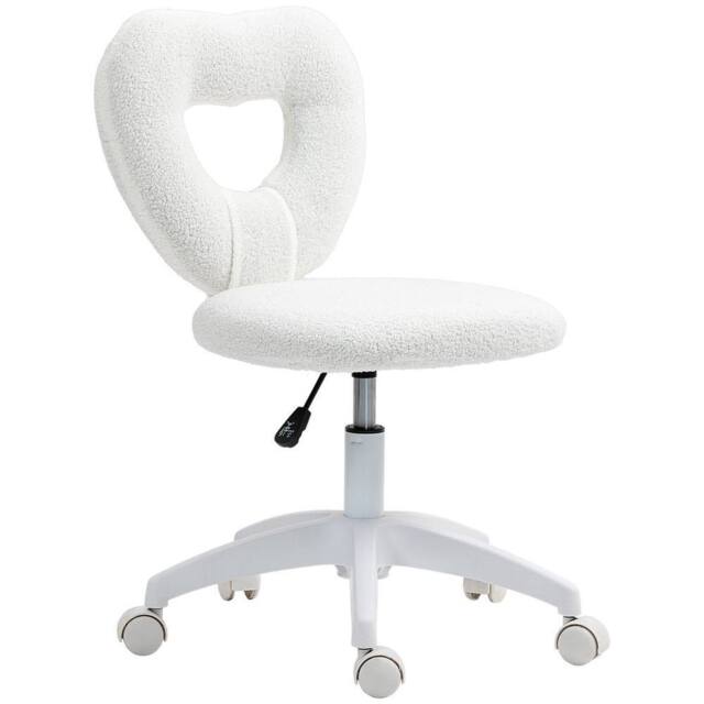 KORVIXA White Armless Teddy Fleece Swivel Office Chair - Size: 100 cm x 100 cm - image 1
