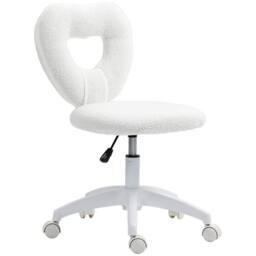 KORVIXA White Armless Teddy Fleece Swivel Office Chair - Size: 100 cm x 100 cm - thumbnail 1