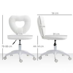 KORVIXA White Armless Teddy Fleece Swivel Office Chair - Size: 100 cm x 100 cm - thumbnail 2