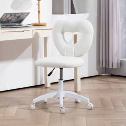 KORVIXA White Armless Teddy Fleece Swivel Office Chair - Size: 100 cm x 100 cm - thumbnail 5