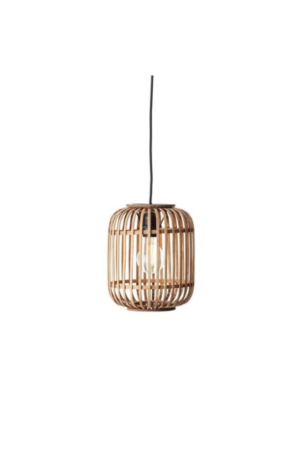 Netlighting Mathias Single Pendant Ceiling Lamp Natural Bamboo Plywood Matt Black Paint - image 1