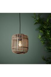 Netlighting Mathias Single Pendant Ceiling Lamp Natural Bamboo Plywood Matt Black Paint - thumbnail 5