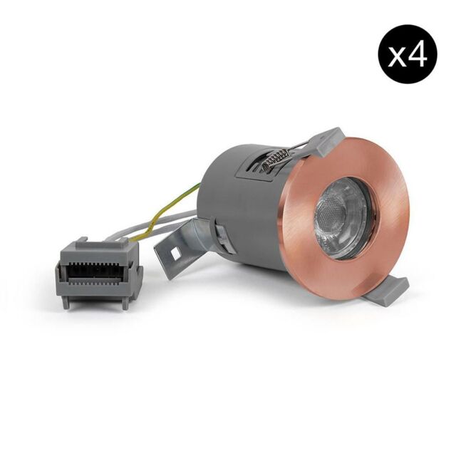 SE Home 4 PACK - Rose Gold GU10 Fire Rated Downlight - IP65 - image 1