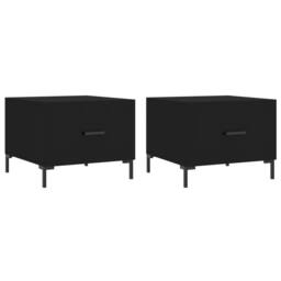 Berkfield Home Decorative Coffee Tables 2 pcs Black 50x50x40 cm Engineered Wood - Size: 50 x 50 x 40 cm - thumbnail 3