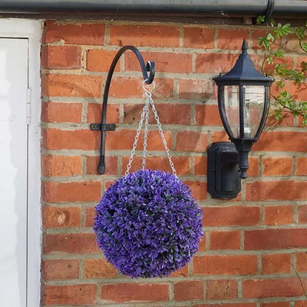 Marco Paul Artificial Topiary Ball Hanging Fake Flowers Vivid Violet in Purple