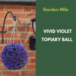 Marco Paul Artificial Topiary Ball Hanging Fake Flowers Vivid Violet in Purple - thumbnail 4