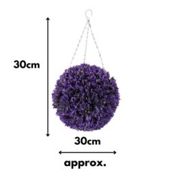 Marco Paul Artificial Topiary Ball Hanging Fake Flowers Vivid Violet in Purple - thumbnail 2