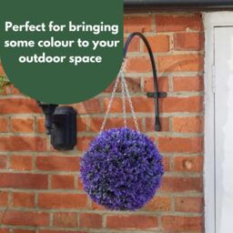 Marco Paul Artificial Topiary Ball Hanging Fake Flowers Vivid Violet in Purple - thumbnail 7