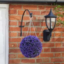 Marco Paul Artificial Topiary Ball Hanging Fake Flowers Vivid Violet in Purple - thumbnail 1
