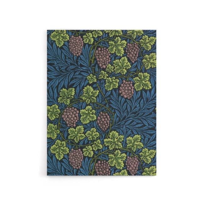 "Artery8 Grape Vine & Leaves Pattern Canvas Wall Art Print W. Morris in Blue - Size: W18"" x H24""" - image 1