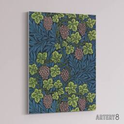 "Artery8 Grape Vine & Leaves Pattern Canvas Wall Art Print W. Morris in Blue - Size: W18"" x H24""" - thumbnail 2