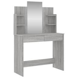 Berkfield Home Dressing Table with Mirror Grey Sonoma 96x39x142 cm - Size: 96 x 39 x 142 cm - thumbnail 1