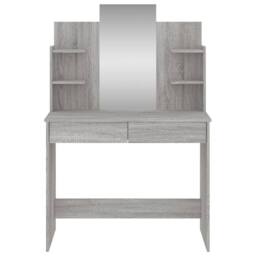 Berkfield Home Dressing Table with Mirror Grey Sonoma 96x39x142 cm - Size: 96 x 39 x 142 cm - thumbnail 4