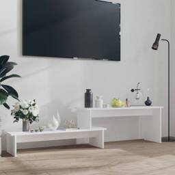 Berkfield Home TV Cabinet White 180x30x43 cm Engineered Wood - Size: 180 x 30 x 43 cm - thumbnail 2