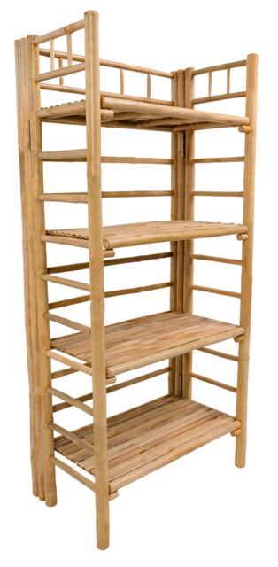 Nordlys Solid Bamboo Wood 4-Tier Storage Shelf in Brown - image 1