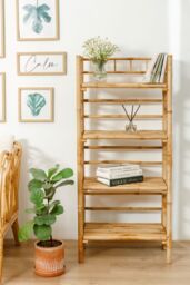 Nordlys Solid Bamboo Wood 4-Tier Storage Shelf in Brown - thumbnail 3