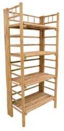 Nordlys Solid Bamboo Wood 4-Tier Storage Shelf in Brown - thumbnail 1