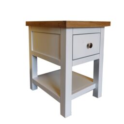 FURNITURE ONE Bedside Table, Bedside Cabinet with Shelf & Drawer - FULLY ASSEMBLY in White - Size: 1 Pack - thumbnail 4