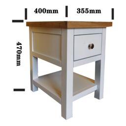 FURNITURE ONE Bedside Table, Bedside Cabinet with Shelf & Drawer - FULLY ASSEMBLY in White - Size: 1 Pack - thumbnail 5