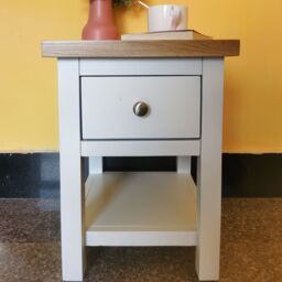 FURNITURE ONE Bedside Table, Bedside Cabinet with Shelf & Drawer - FULLY ASSEMBLY in White - Size: 1 Pack - thumbnail 1