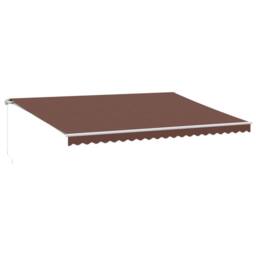 Berkfield Home Manual Retractable Awning Brown 500x350 cm - thumbnail 2