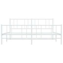 Berkfield Home Metal Bed Frame with Headboard & Footboard White 200x200 cm - thumbnail 6