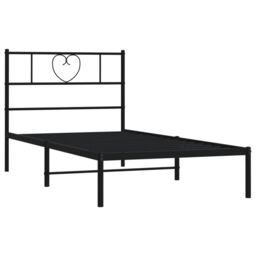 Berkfield Home Metal Bed Frame with Headboard Black 80x200 cm - thumbnail 4
