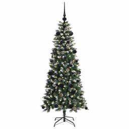 Berkfield Home Artificial Christmas Tree with 150 LEDs Green 66 x 66 x 150 cm - thumbnail 5
