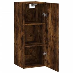 Berkfield Home Wall Mounted Cabinet Smoked Oak 34.5x34x90 cm Engineered Wood in Brown - thumbnail 5