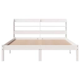 Berkfield Home Beautiful Bed Frame without Mattress White 135x190 cm Double Soli - thumbnail 4