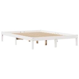 Berkfield Home Beautiful Bed Frame without Mattress White 135x190 cm Double Soli - thumbnail 7